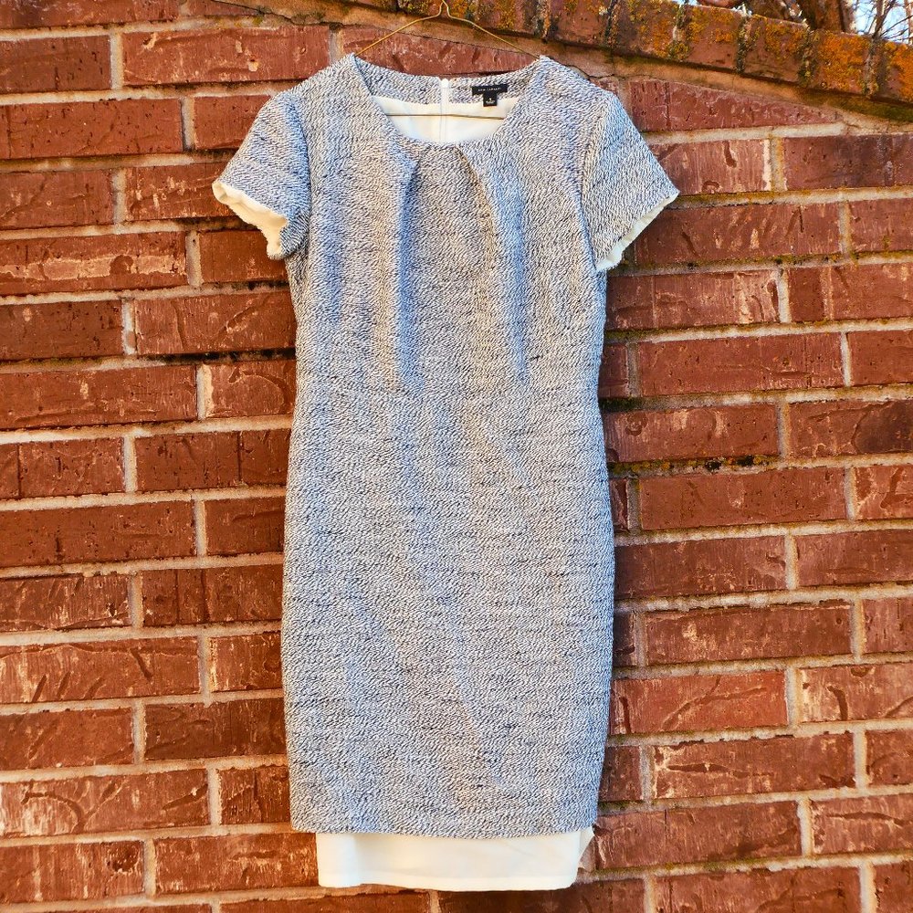 Ann Taylor Size 4 Gray Tweed Dress EUC